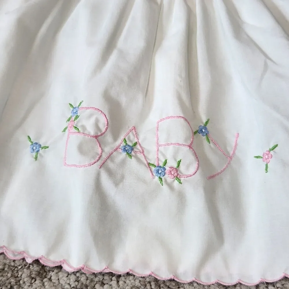 Baby Togs girl's vintage embroidered dress white size 3-6 months